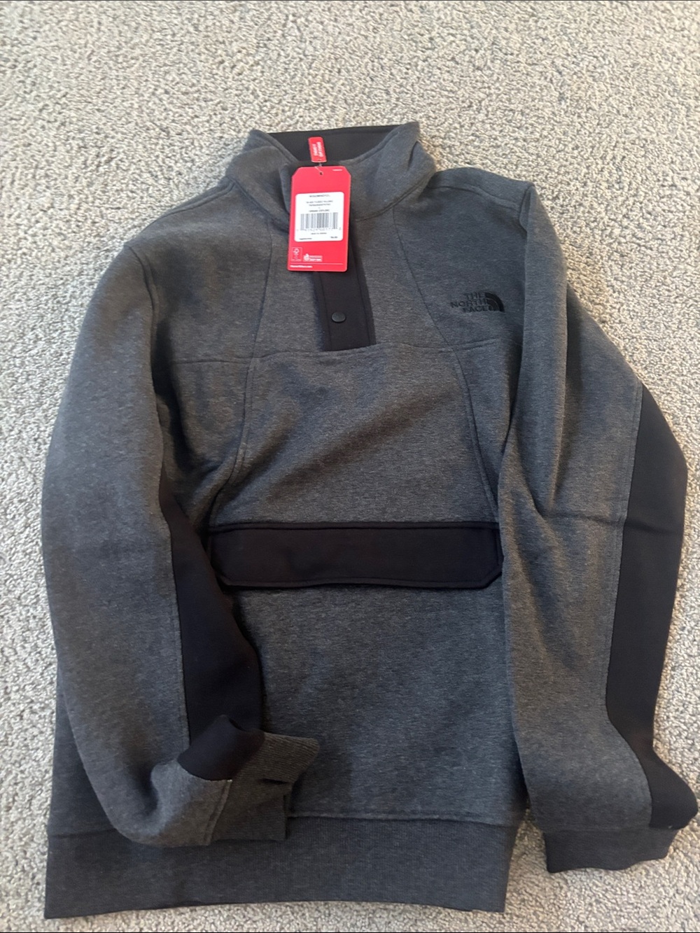 The North Face Men's Charcoal and Black Zip-Up Sweater